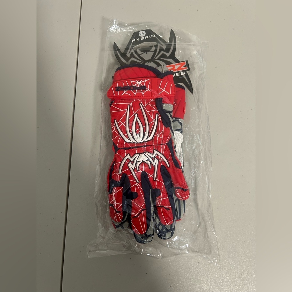 Spiderz Hybrid Softball Batting Gloves Youth XL YXL Red Navy Blue Baseball